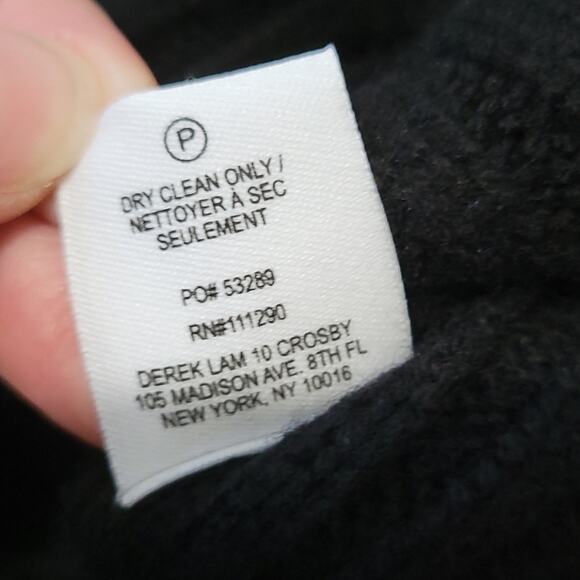 Derek Lam 10 Crosby Black Cold Shoulder Wool Blend V-Neck Sweater NEW Small - Picture 11 of 12